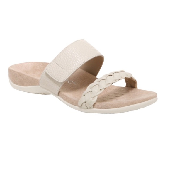 Vionic Jeanne Braided Leather Sandals Women’s Size 11 Beige Comfortable - Picture 1 of 9